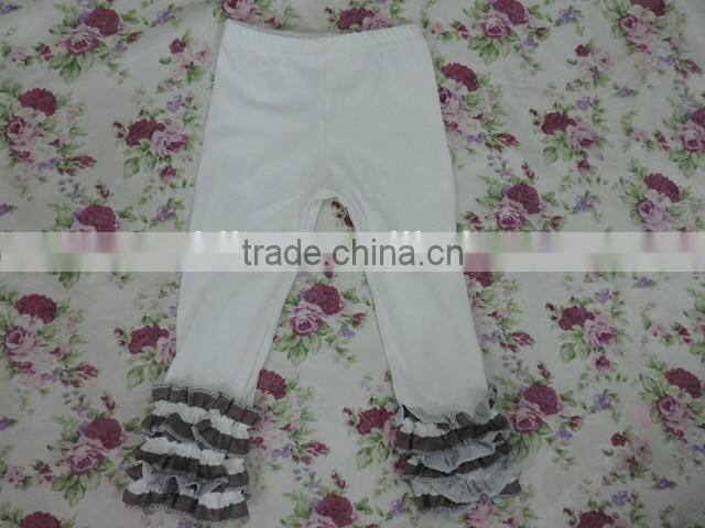 2017 Spring New Designs For Baby Girls Solid Color Cotton Comfortable Icing Ruffle Capris