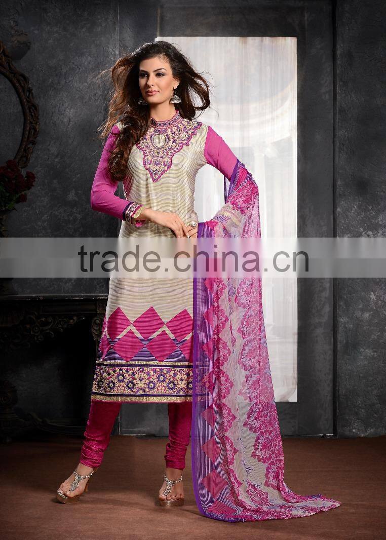 Glamour Beauty Designer Semi Stitch Salwar Kameez Collections