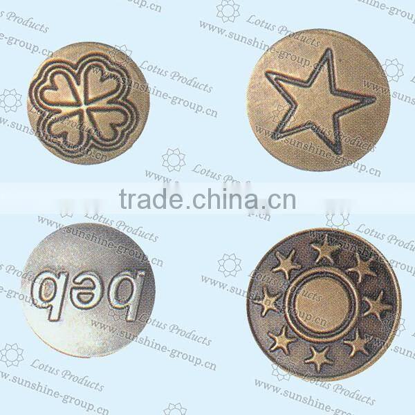 Customized Cheap Good Quality Alloy Garment Button Snap Button Metal Button
