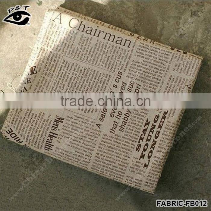 5m/pack Superior News Paper Printing Canvas Fabric Cotton/Linen Fabric Zakka Household Textile Cloth