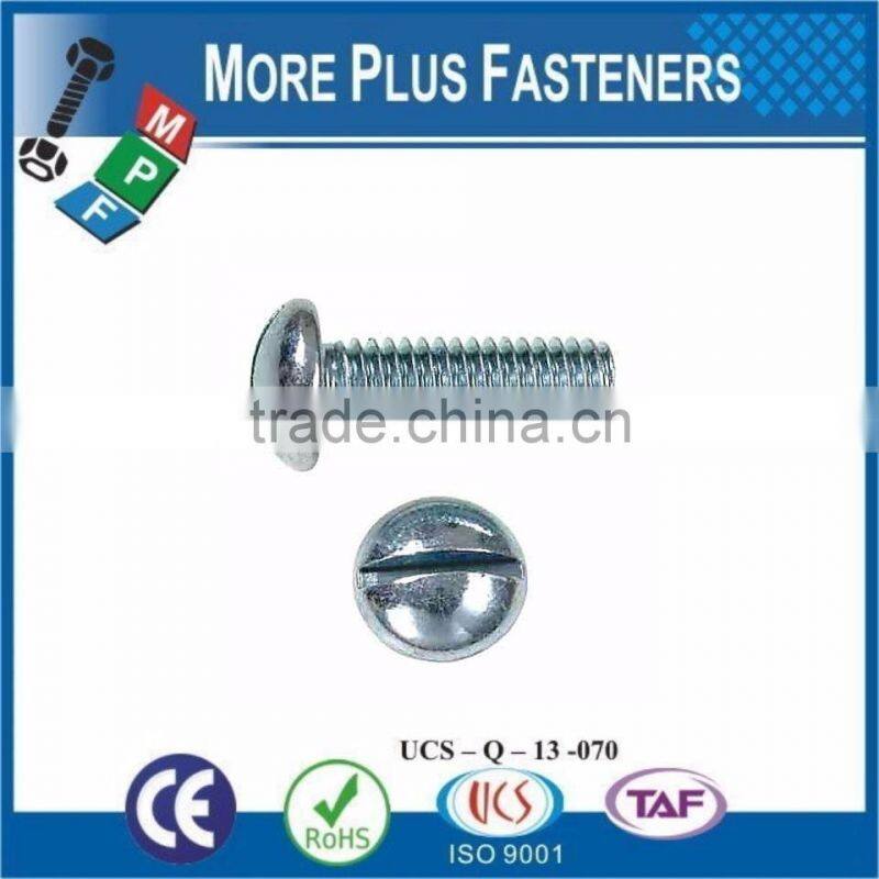 Made in Taiwan Brass Stainless Steel and Carbon Steel Material Slotted Round Head Machine Screw