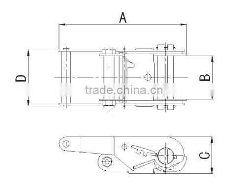 2" plastic handle ratchet for lashing belt