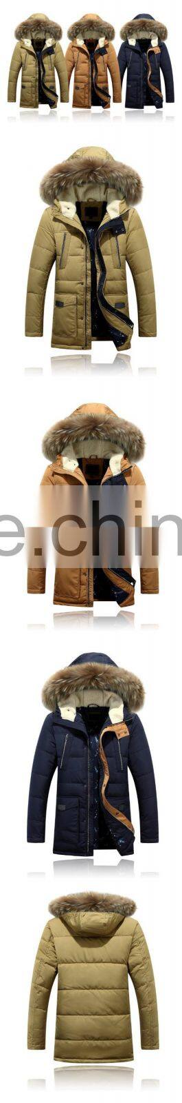2016 Custom Fur Hood Hollow-cotton Padded Woodland Men Winter Jacket