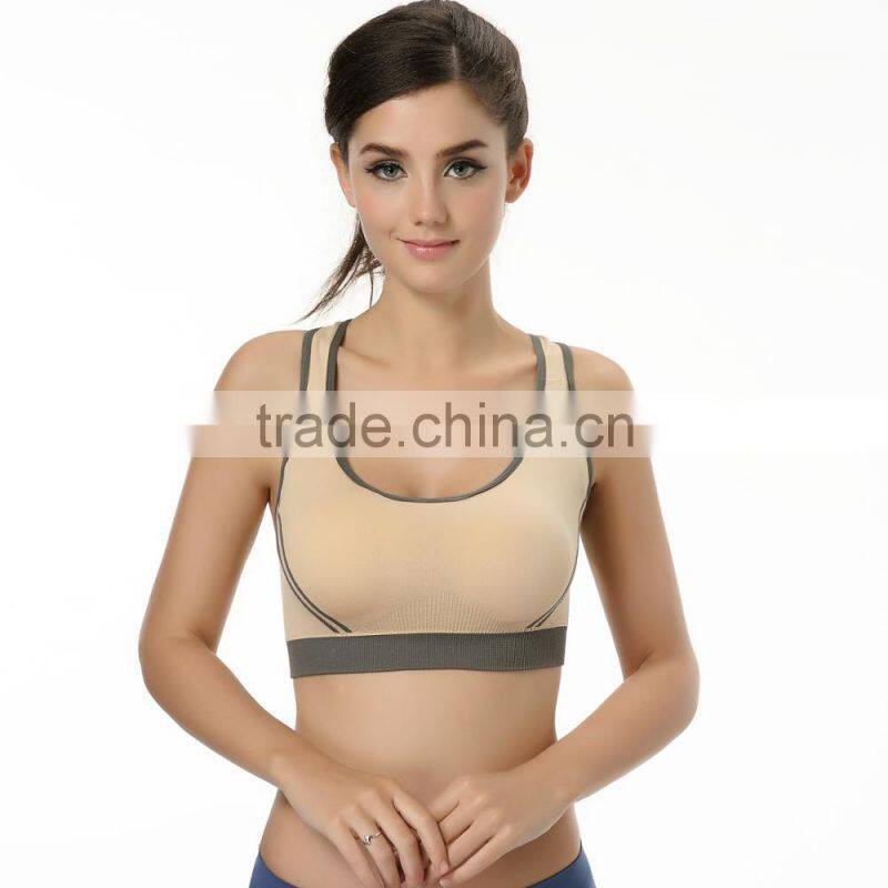 Women's Comfor Support Wire-Free Yoga Push-Up Sport Moving Bra