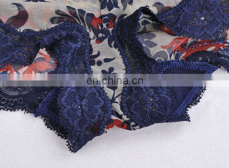 2015 Flower Printed Sleeveless Ladies Bra and Panty Sets Camisole