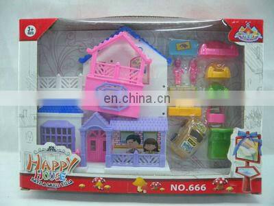 hot sell flashing light and music plastic b/o villa toys