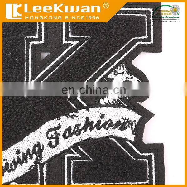 Cheap letter K design chenille embroidery patch/badge