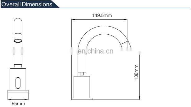 2018 New Design Chrome Finish Brass Automatic Kitchen Faucet