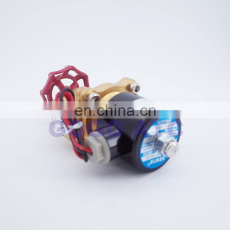 2 way Air gas water copper solenoid valve with Manual emergency switch G1/2 3/4" inch Normally close full brass coil valve wire