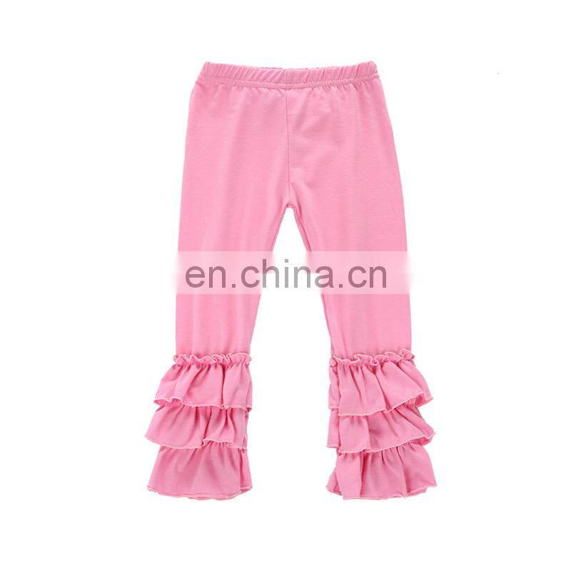 High Quality Baby Girl Cotton Sets Floral Top And Pink Trousers Ruffle Back To School Kids Girl Outfits