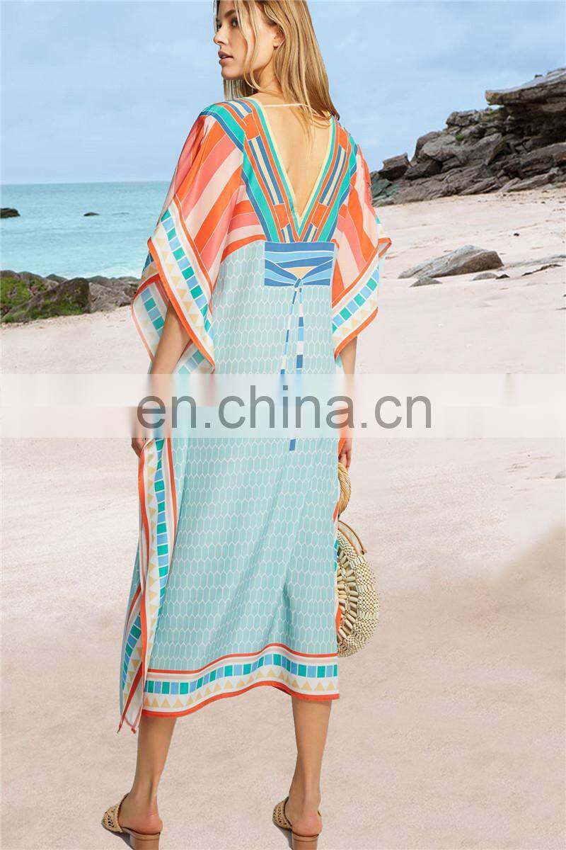 2019 Chiffon Beach Cover up Bathing suit for Women Pareo Beach Swim Cover up Saida De Praia Robe Plage Kaftan Beach Dress