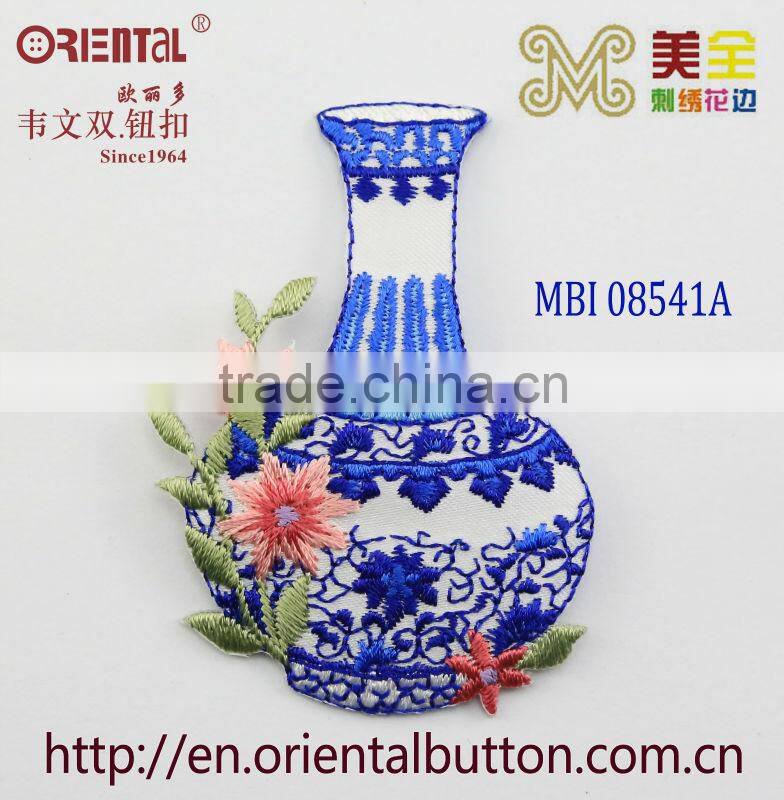 Blue And White Porcelain Embroidery Patch