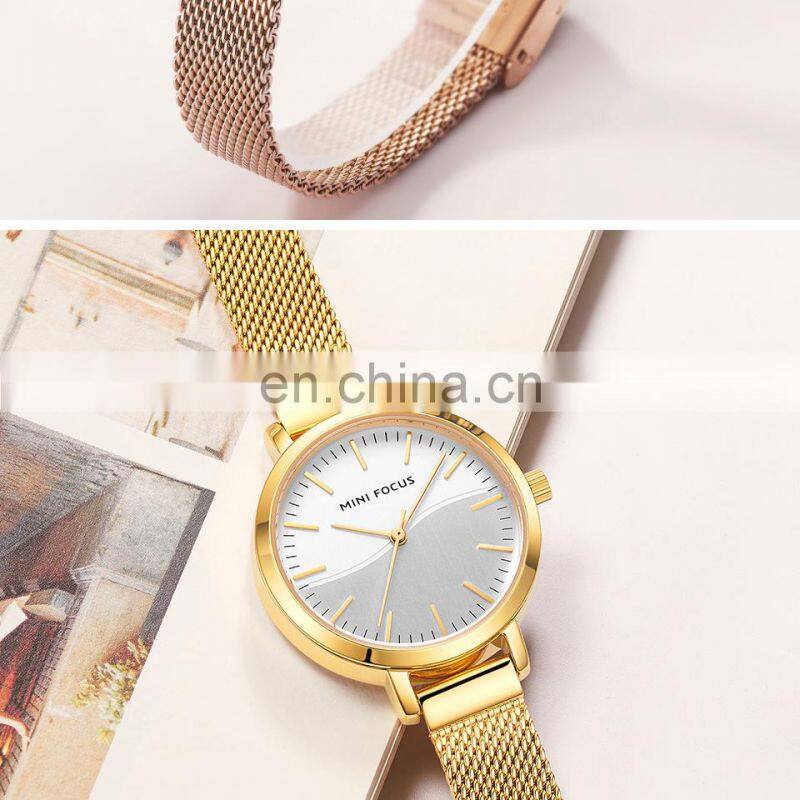 MINI FOCUS 0261L Brand Luxury Women Watches Waterproof Fashion Quartz Ladies Wristwatch Stainless Steel Watch