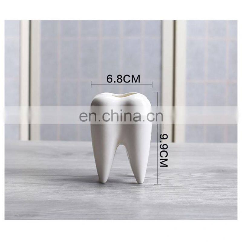White Ceramic Planter Teeth Mini Desktop Succulent Planter Pots Tooth Flower Pots