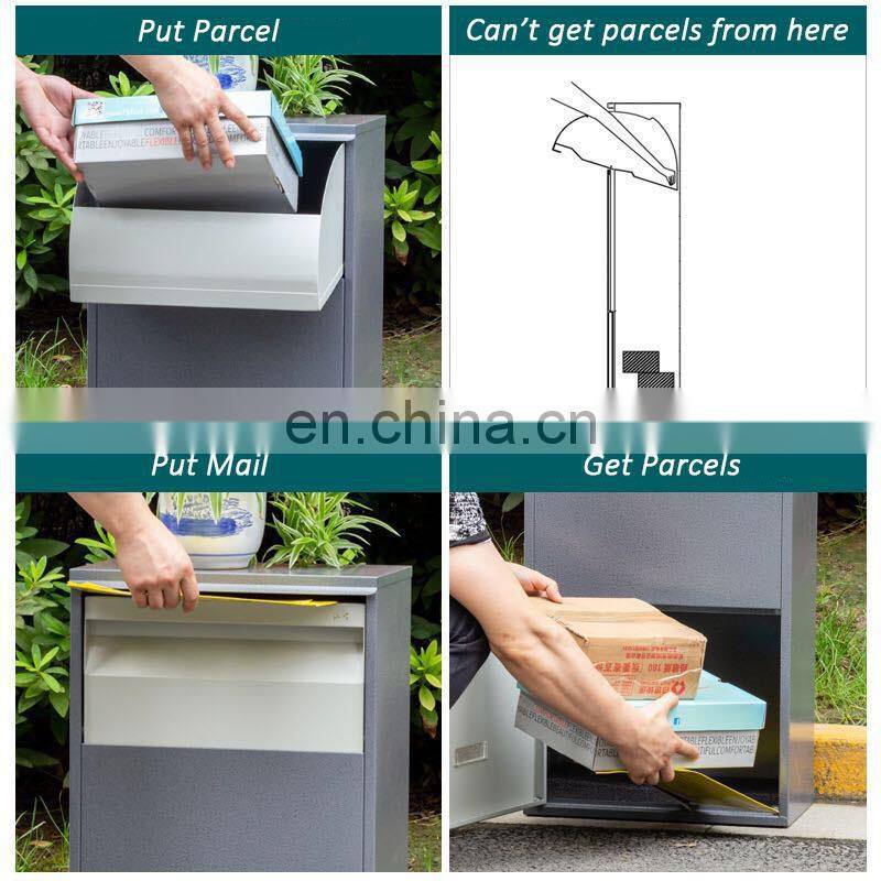 Postal Secure waterproof Outdoor Top opening Standalone Courier Parcel Delivery Box with anti theft lock