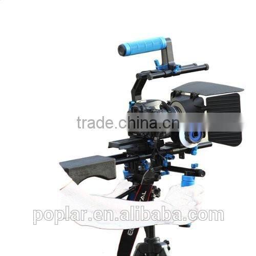 Poplar Dslr rig kit Support Mount Rig+Hand Grip+Follow Focus+Matte Box+C Shape Support Cage+Top Handle For DV HDV HD Camcorder D