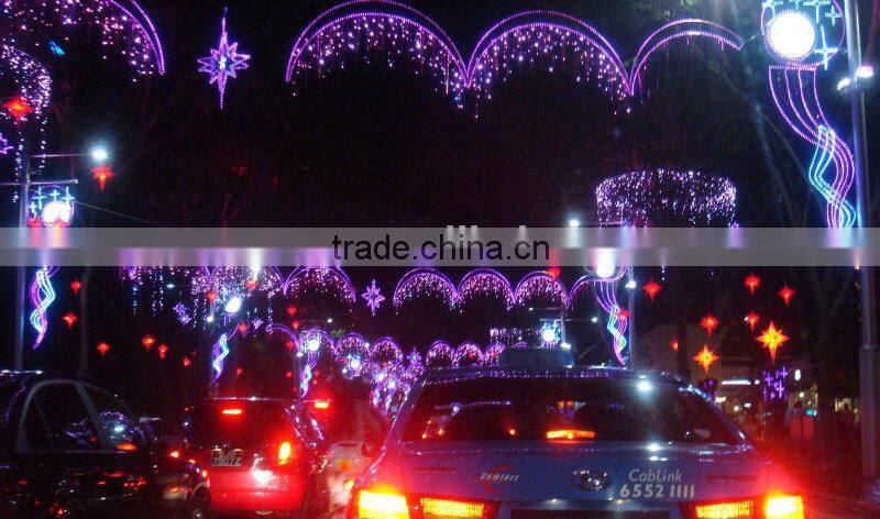 garden style outdoor scene decorated led lights