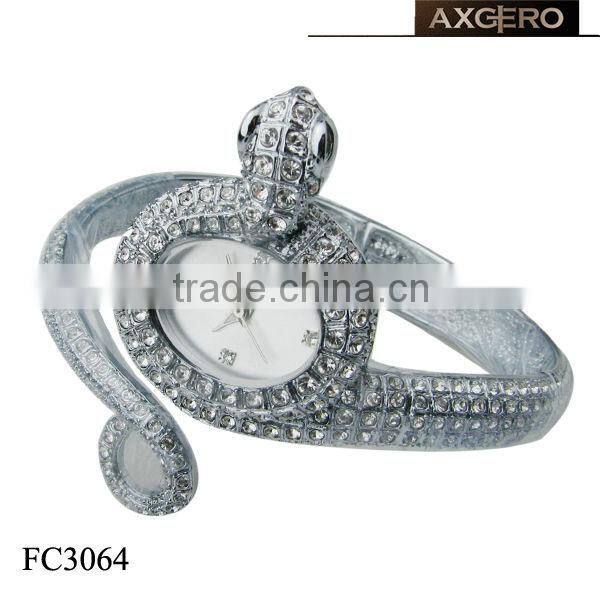 Snake shape watch & luxury jewelry unique shape watch