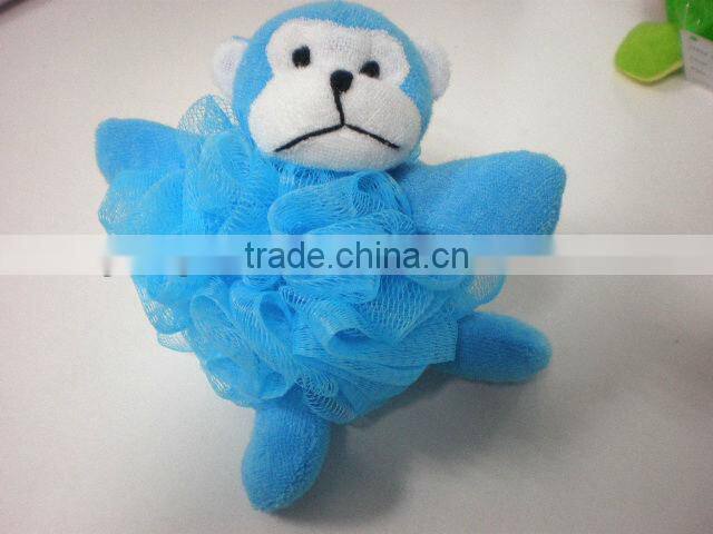 Pumpkin bath ball PE mesh Animal sponge Wash body puff