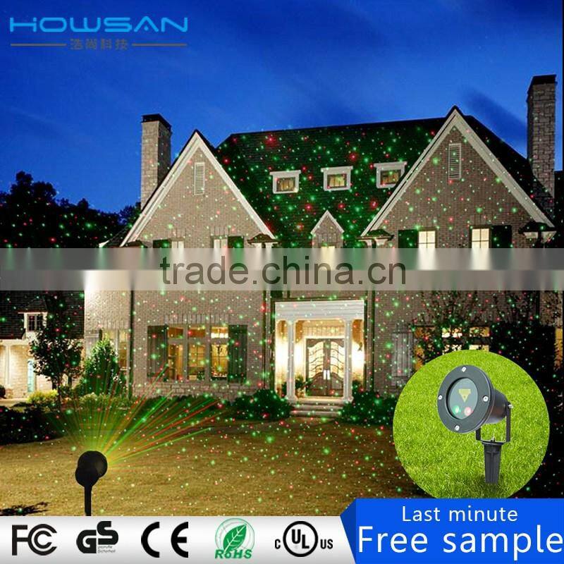 Red&Green Sparkling Star Stage Laser Light IP65 Waterproof Outdoor Christmas Lights Landscape Spotlights with Remote Controller