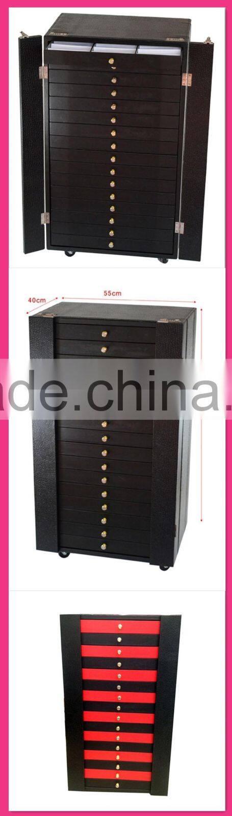 China Factory Large Space Sunglasses Display Cabinet With Drawer And Wheel