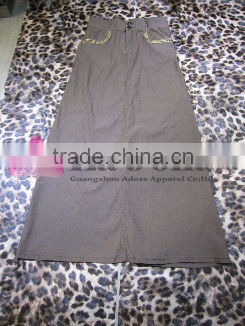 2016 Ladies Fashion Embroidered Casual Long Denim Skirt LK-007