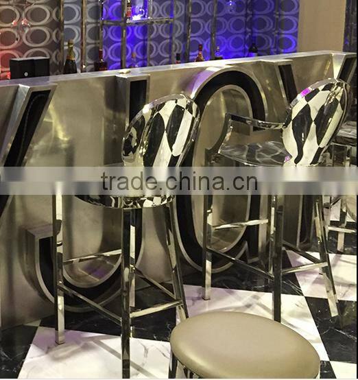New classic stainless steel bar chair