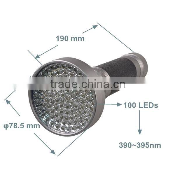 100 LED New Design UV Blacklight 5w Long Range UV Flashlight Blacklight