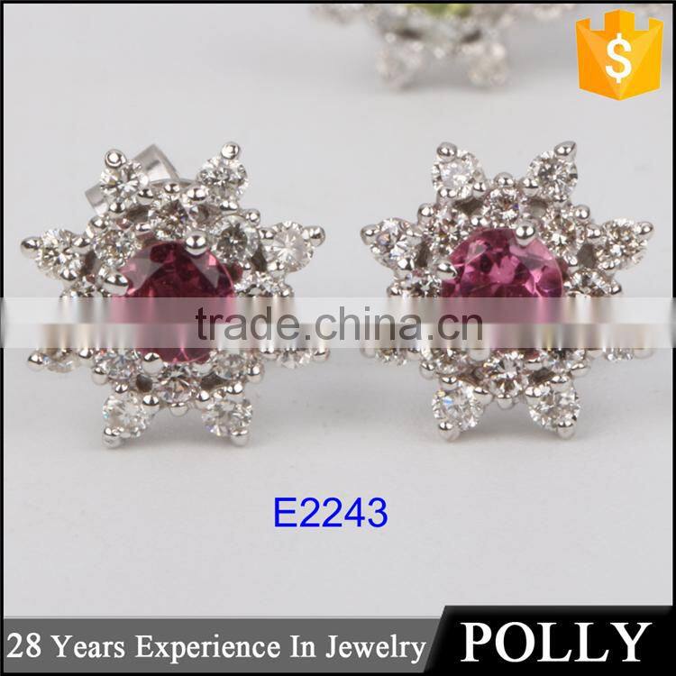 2015 Fashion small 18k gold design earring models jewelry double earring