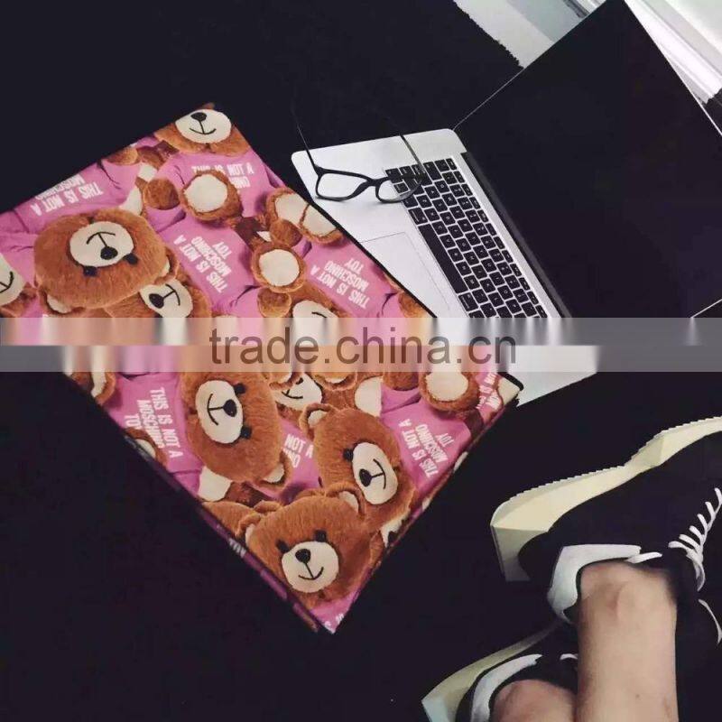 High Quality Black Border Bear Printed Ladies Cashmere Pashmina Shawl