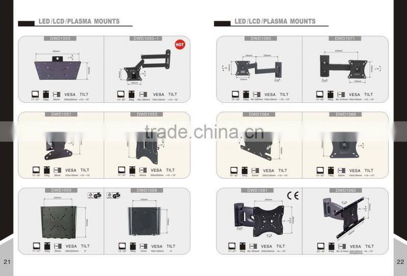 Luxury design 17-37" LED tv stand 360 degrees swivel tv wall bracket