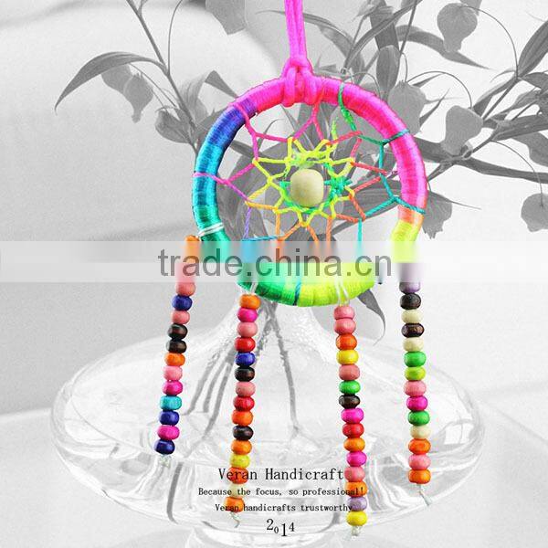 Colorful wood beads Dream catcher Indian car pendant dreamcatcher