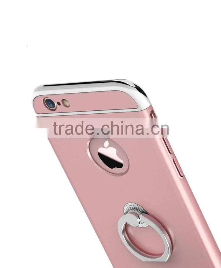 Rose Gold 3 in 1 detachable spraying frosted armor hard pc case for iphone 6