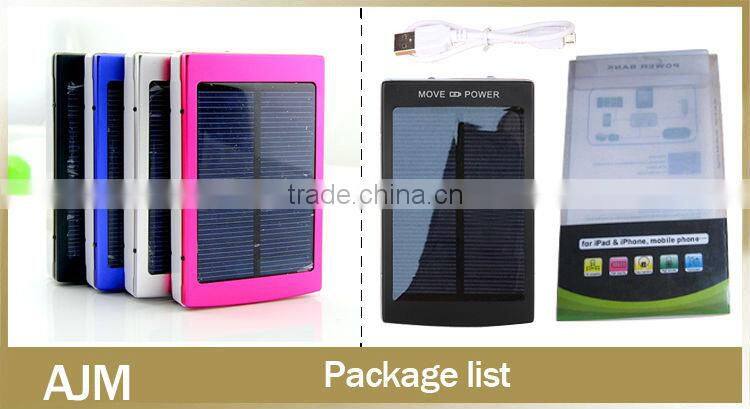 OEM/ODM factory 10000mah solar power bank portable charger extended battery power bank