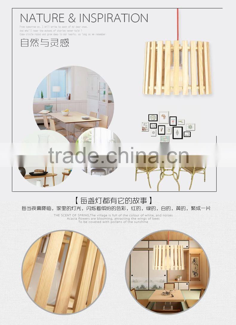 Wooden LED pendant light JK-8005B-06 Hanging Pendant Lamp Wooden Modern Style