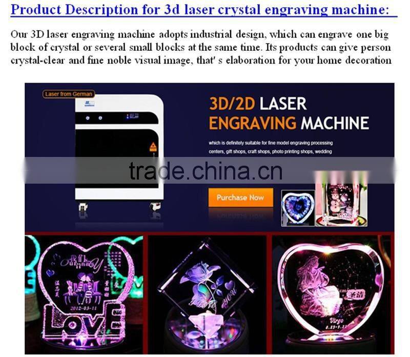 LY 2D/3D laser engraving machine special for inner crystal,working range 150*200*80 mm