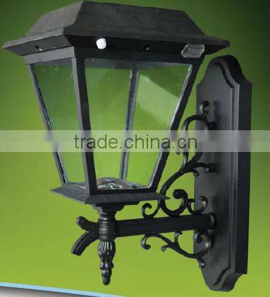 Outdoor wall mounted motion activated solar LED garden latern light