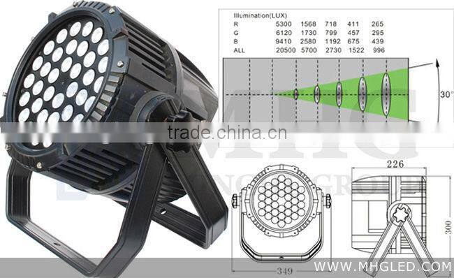 Tri color LED par 64 dj light stand