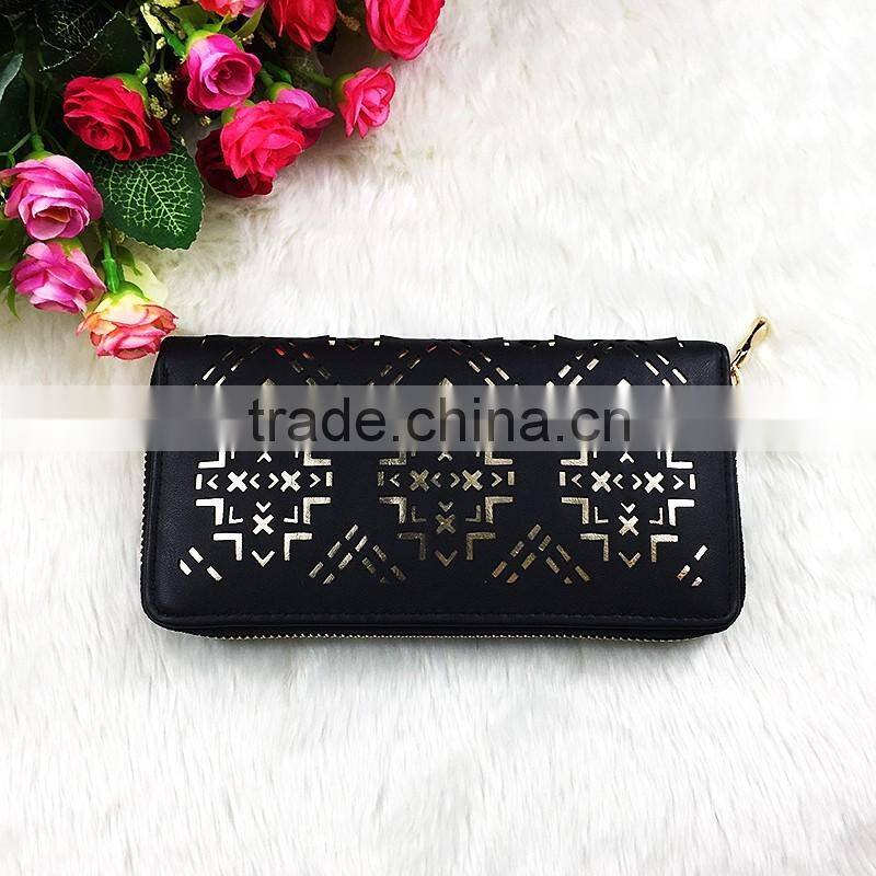High Quality Wholesale New Fashion Black PU Embossed Women Wallet Famous Designer Brand Wallet