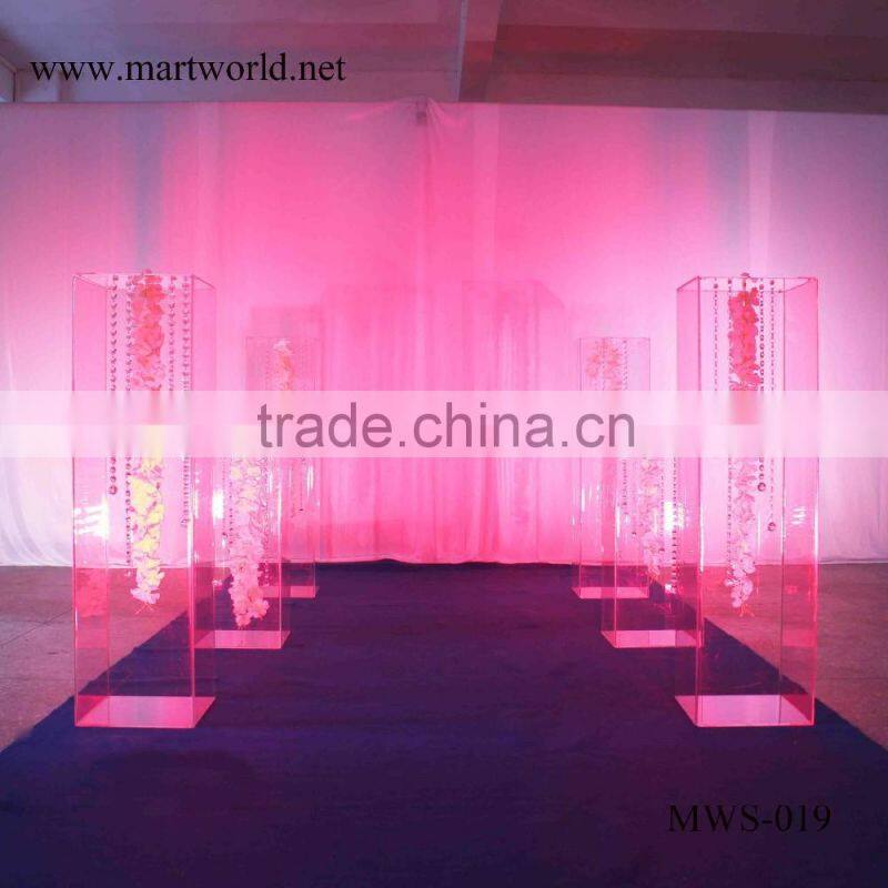 wedding decoration 80 cm height transparent acrylic box for wedding decoration flower stand(MWS-019)