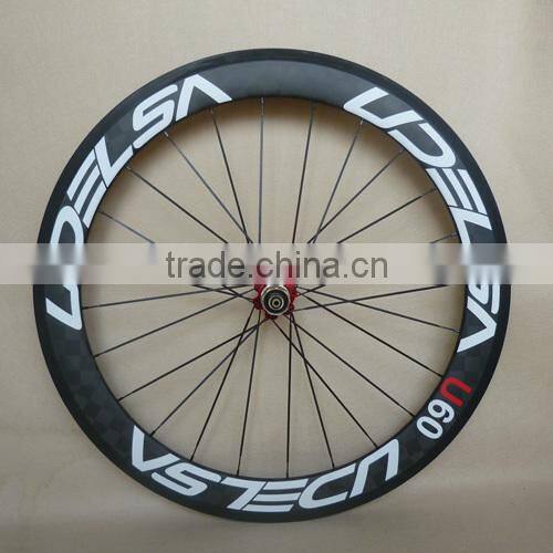 18K matte carbon clincher wheels UDELSA U60 wheels F20H R 24H