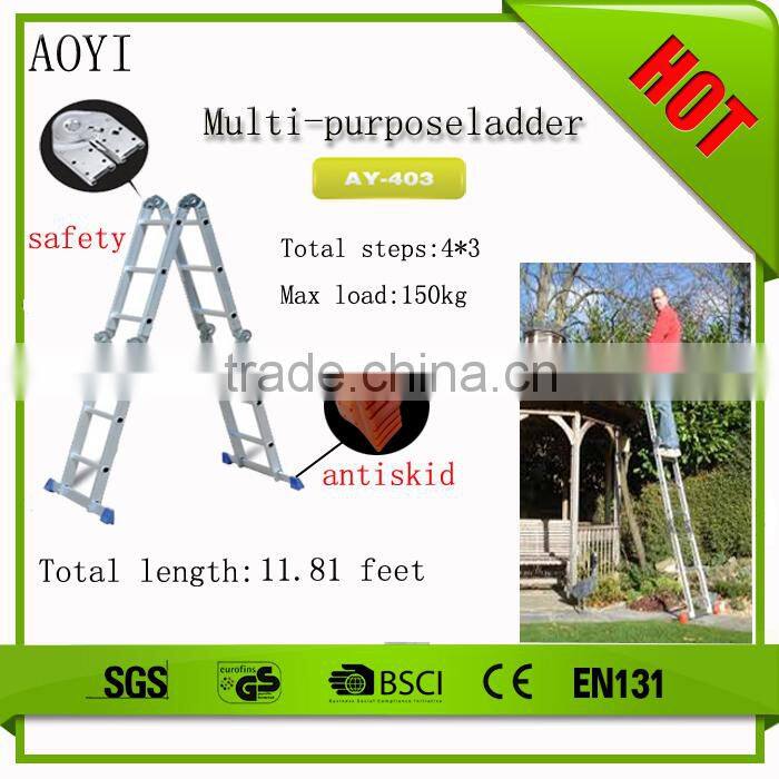 Good quality lightweight and strong folding industrial aluminium safety ladder step ladders