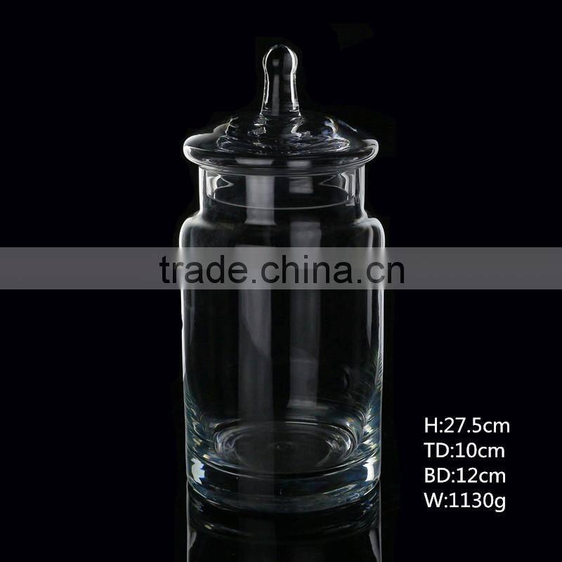 Handmade Clear Glass Bell Jar with Lid