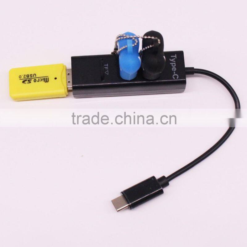 USB 3.1 Type-C Hub with 3 Ports USB 2.0 and Card Reader for the latest USB C laptop