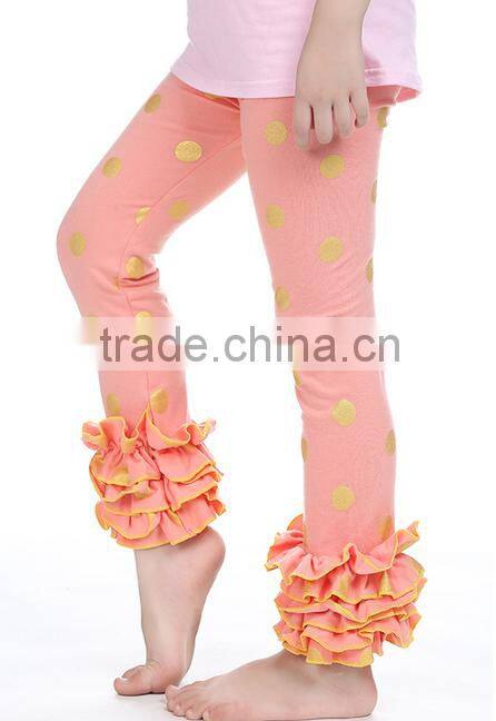 Trendy Cotton Triple Ruffles Legging Tight Pants Tube Baby Icing Ruffle Pants