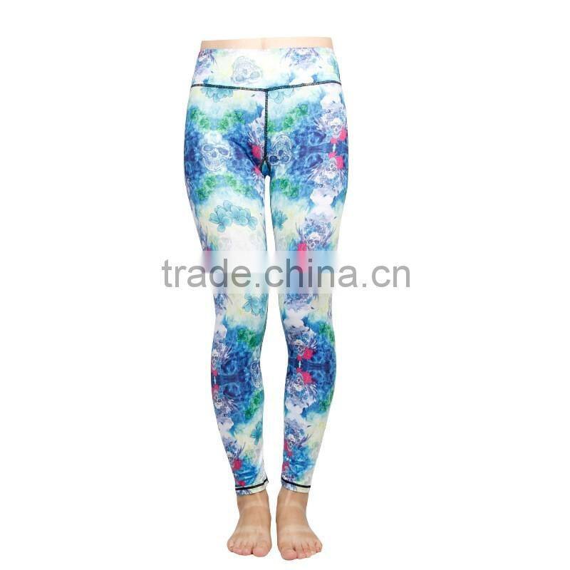 High quality yoga pants women sexy gym sports tights pritting ladies fitness leggings