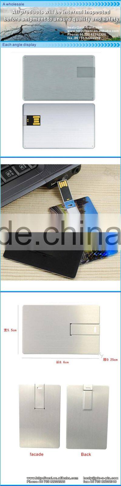 China Factory custom shape bulk usb credit card of metal