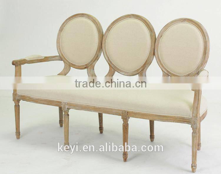 Hand carved wooden sofa classic french style wooden sofa(CH-206-Oak)
