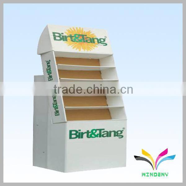 Colorful style floor standing cardboard advertising booth display stands