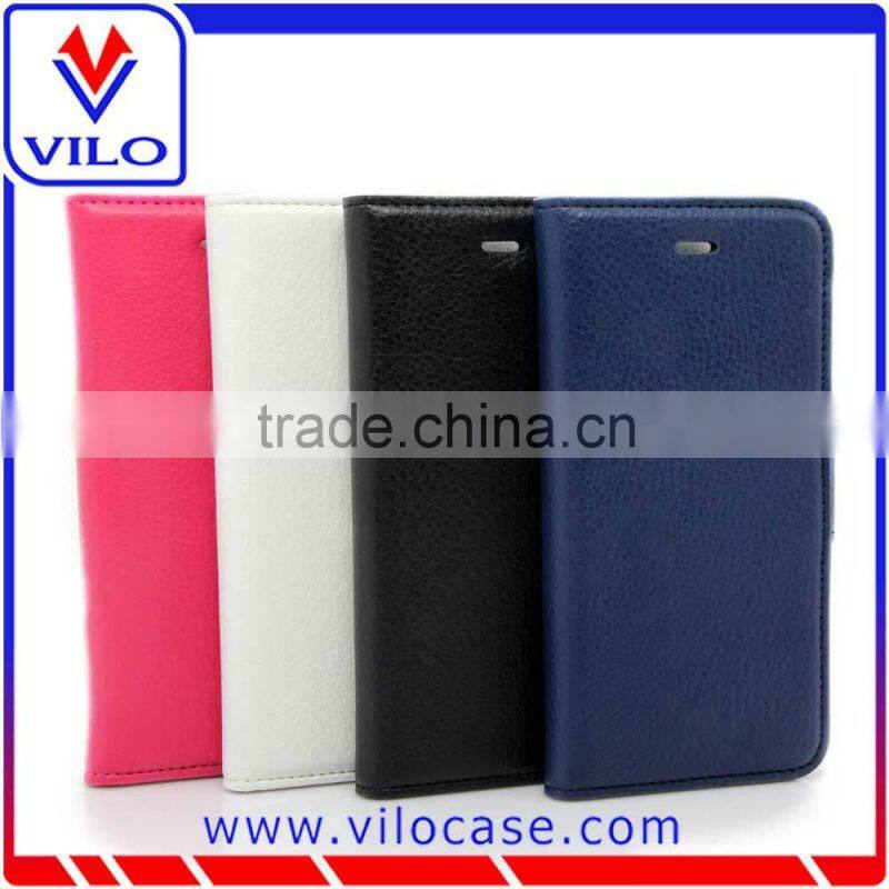 Flip leather phone case with magnetic fastener for iphone 6